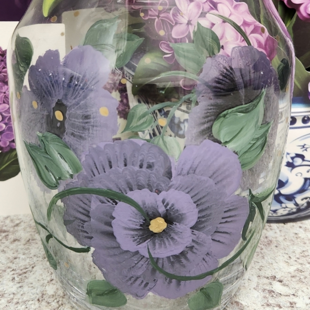 Hand Painted Decorative Glass Vase View 4